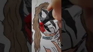 Drawing WWE WWF Wrestlers  Kane With Mask Coloured shorts [upl. by Afatsom]