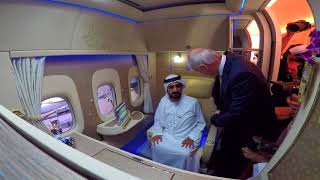 HH Sheikh Mohammed bin Rashid Al Maktoum visits New Emirates First Class Private Suite [upl. by Rex]