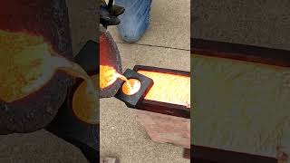 Pouring MOLTEN Copper satisfying [upl. by Nodnyl552]