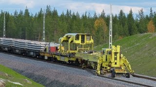 Worlds largest track layer in 2011  Plasser amp Theurer SVM1000 Infranord at Haparandabanan Sweden [upl. by Giacomo538]