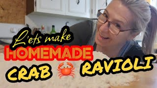 Easy Pasta from scratch Homemade Crab Ravioli with Sylvie [upl. by Dunton]