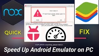 Fix VT hasnt been opened  Speed Up any Android Emulator on PC [upl. by Anaerda]