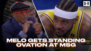 Carmelo Anthony Gets A Standing Ovation At Madison Square Garden [upl. by Soule340]