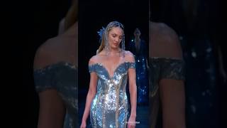 Candice swanepoel for Elie Saab 2024 shorts eliesaab supermodel runway fairy angel glitter [upl. by Eikin]