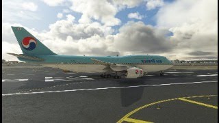 Korean Air Boeing 7478 Takeoff at Dubai Airport To Frankfurt Microsoft Flight Simulator aviation [upl. by Sualokcin]