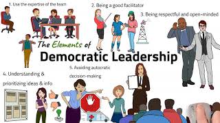 Democratic Leadership Style Participative Leadership  Pros Cons Examples Elements Tips [upl. by Gnouv872]