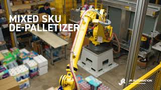 Mixed SKU Automated Depalletizing Solution  JR Automation a Hitachi Group Company [upl. by Ortrud]