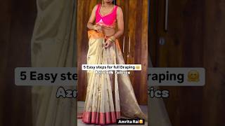 Full Saree Draping in 5 Steps 🤩 saree trending fashion viral shorts ytshorts youtubeshorts [upl. by Anyehs]