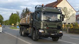 Dänische LKW machen sich nach Pause auf den Weg nach Grafenwöhr 17 04 2024 [upl. by Araccat]