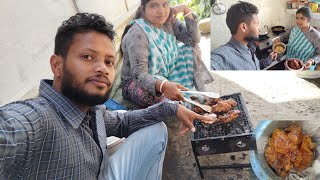 chicken kebab on fire  🔥  Bikinehavlog  family vlog [upl. by Yatnahs]