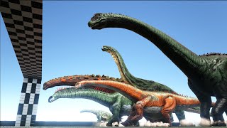 Which one is ARKS FASTEST Sauropod amp Theropod Dinosaur  NEW ARK RACES [upl. by Dorfman]