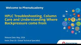 HPLC Troubleshooting Column Care and Understanding Where Backpressure Comes From [upl. by Kirbie466]