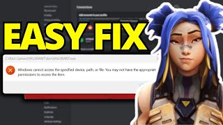 Fix Windows Cannot Access The Specified Device Path on Valorant [upl. by Eatnoid542]