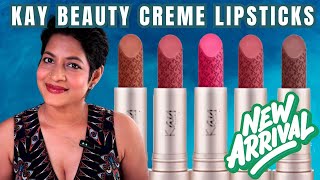 NEW Kay Beauty Hydra Creme Lipstick Swatches amp Review JoyGeeks1 [upl. by Mahmud588]