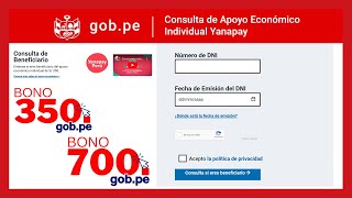 🔥 Link de Consulta Bono Yanapay Perú  Plataforma Activa  Gobpe ✅ [upl. by Burn]