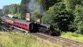 44806 pulls out of Goathland Station on the NYMR for Pickering [upl. by Aneerehs]