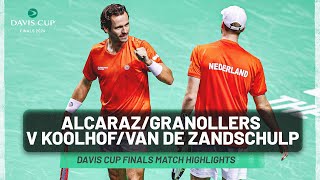 Carlos AlcarazMarcel Granollers v Wesley KoolhofBotic van de Zandschulp Highlights Davis Cup 2024 [upl. by Oludoet]