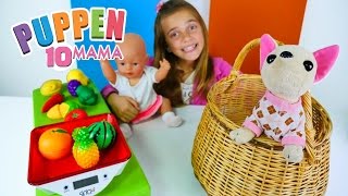 Puppen Mama  Wir gehen auf den Markt – Lehrreiches Video [upl. by Einehpets516]