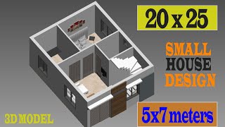 20x25 house plans 3d  small house design ideas 5x7 meters  20 x 25 ft house plans [upl. by Assyli]