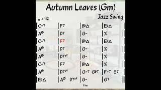 Autumn Leaves Gm  jazz backingtrack [upl. by Euphemia147]