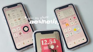 ˚ʚ customize iphone 11 aesthetic pink homescreen lockscreen widget icons🌠🌸 [upl. by Atirres543]