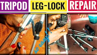 How To Fix Tripod Leg Lock  Easy DETAILED DIY To Repair Tripod Leg [upl. by Ahsiekram]