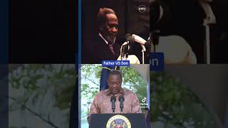 UHURU KENYATTA VS JOMO KENYATTA FIRST SPEECH AS PRESIDENT [upl. by Campball]