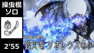 闇討ち操虫棍、リオレウス希少種をソロ2分台で狩猟する【MHRSB 】  Silver Rathalos Insect Glaive Solo [upl. by Twila826]