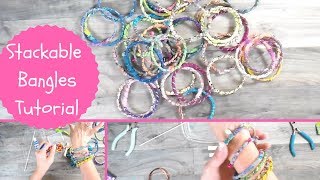 Stackable Bangle Tutorial Using Your Fabric Scraps BoHo Accessory [upl. by Gonnella]