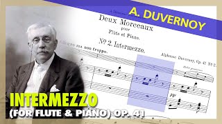 🎼 A Duvernoy  Intermezzo Op 41 FLUTE amp PIANO Sheet Music Scrolling [upl. by Hsreh]