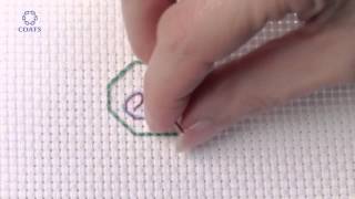 Learn How To Back Stitch Lettering on Aida [upl. by Adnat463]