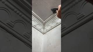 The process of pasting plaster lines at the corners of house decoration [upl. by Brewster]