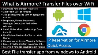 What is Airmore Detailed tutorial Best file transfer App from Windows to Android In Hindi [upl. by Verdie]