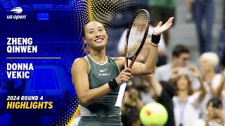 Zheng Qinwen vs Donna Vekic Highlights  2024 US Open Round 4 [upl. by Koerner]