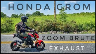 Honda Grom  Zoom Brute Exhaust vs Stock [upl. by Sherill]