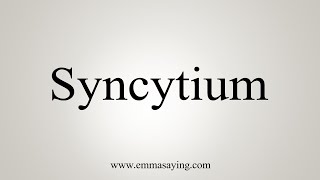 How To Say Syncytium [upl. by Zubkoff]