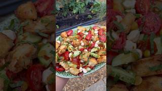 Panzanella gardenharvest gardening gardeninginspiration gardentotable [upl. by Htesil]