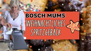 easy Spritzgebäck backen mit der Küchenmaschine Bosch MUM5 und Spritzgebäckvorsatz [upl. by Ches]