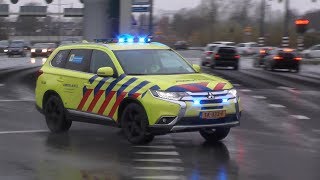 Duitse Sirene Nieuwe Rapid Responder 18340 Politie en Ambulance met spoed in Dordrecht 882 [upl. by Tereve]