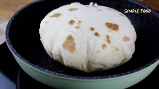 Only 3 Ingredients  Pita Bread at home  Flatbread Recipe No Oven No Yeast   Pita Bread Recipe [upl. by Klockau]