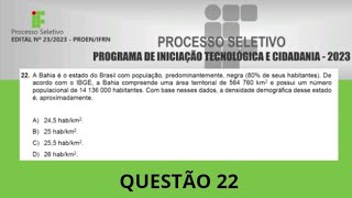 Q22  PROITEC  IFRN 2023 [upl. by Ardnuahsal593]