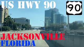 US 90 East  Downtown Jacksonville to Beaches  Florida  4K Highway Drive [upl. by Wendt150]