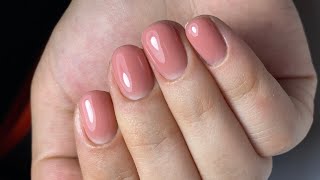 Gel pe unghia naturală  stilizarea cuticulei amp TEHNICA FĂRĂ PILIRE Gel natural Nail step by step [upl. by Eugilegna]