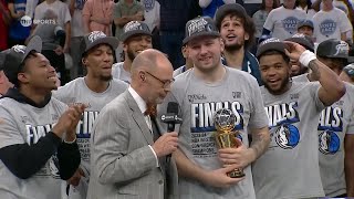 Luka Doncic wins the 2024 Magic Johnson Western Conference Finals MVP award 🏆  NBA on ESPN [upl. by Mildred452]