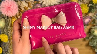 ASMR Tapping on Colourful SHINY Makeup Bags with Easter Eggs 🌸 Plastic amp Zip Sounds No Talking [upl. by Enaht965]