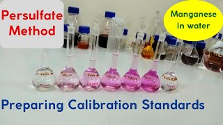 Persulfate method Preparation of Calibration standards Sample amp Blank  Manganese in water [upl. by Rafiq]