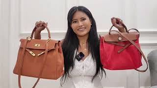 Hermes kelly 35cm vs Herbag 31cm handbag review [upl. by Eilatam]