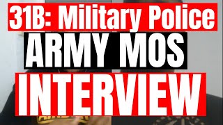 31B MILITARY POLICE ARMY MOS INTERVIEW INDEPTH [upl. by Ntisuj836]