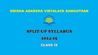 Split Up Syllabus Class IX 9TH  202425 OAV schools  OAVS [upl. by Allisan]