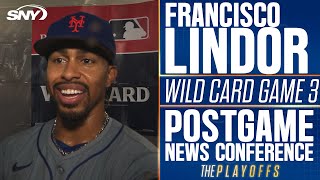 Francisco Lindor celebrates historic Mets victory looks ahead to NLDS against Phillies  SNY [upl. by Petronilla]